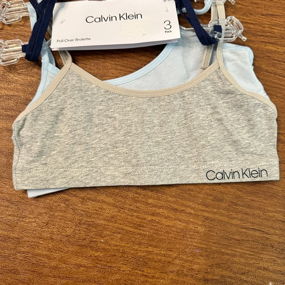 🎀 Calvin Klein Girls Bralette Bundle 2x 3-Pack Size S 6/6X NWT